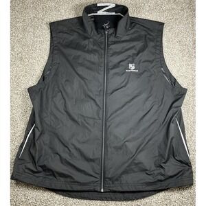 Zero Restriction Full Zip Windbreaker Vest Pine Needles Golf Logo Black Mens XXL